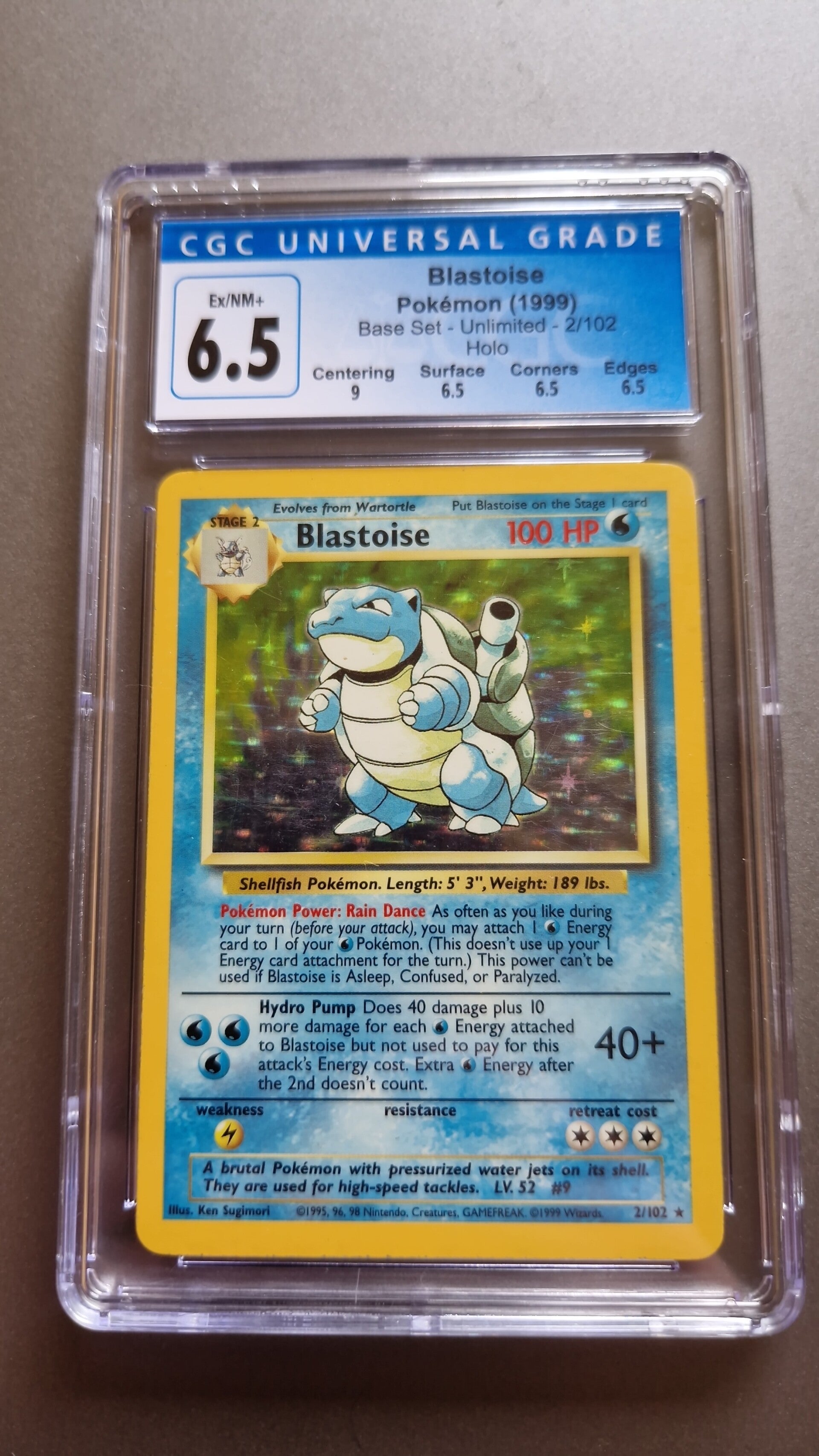 Base Set Blastoise 2/102 Holo CGC 6.5