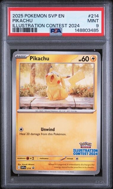 Pikachu illustration contest 2024 SVP 214 Promo PSA 9