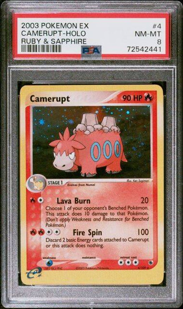 Pokemon Camerupt Holo 4/109 PSA 8 Ruby & Sapphire 2003