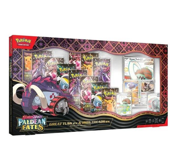 Pokemon Paldean Fates Great Tusk EX & Iron Treads EX Premium Collection