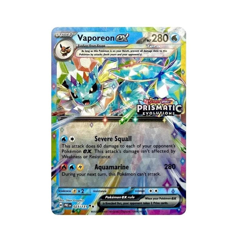 Prismatic Evolutions Vaporeon EX Stamped SEALED Promo