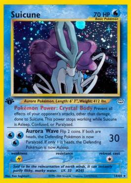 Suicune 14/64 First Edition Holo Neo Revelation