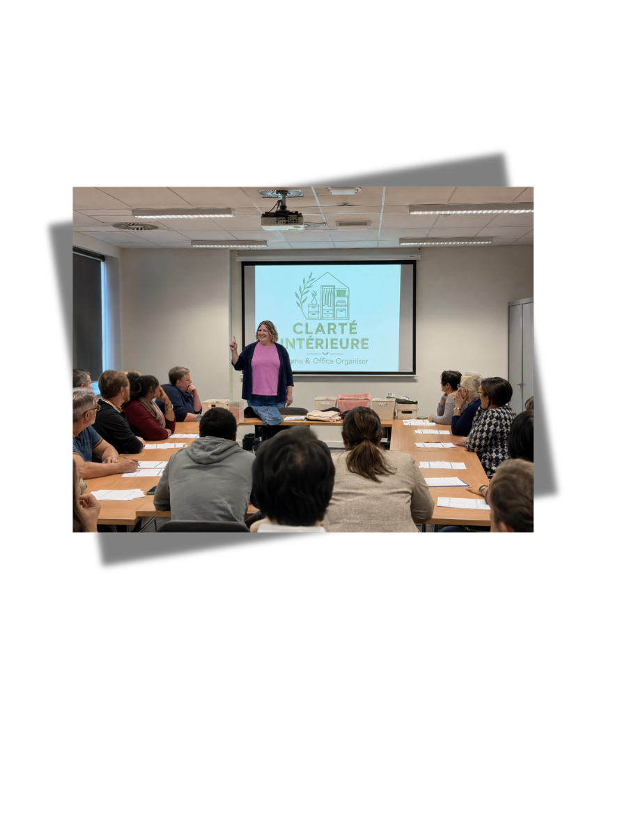 Atelier collectif de office organising pour les employés