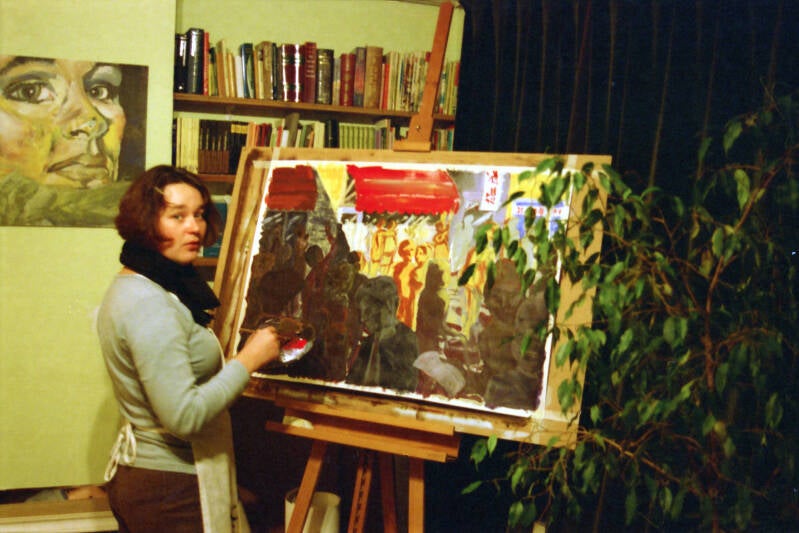 Leonieke Solinger, Gouda. schilderijen, collages, tekeningen, Christelijk beeldend werk