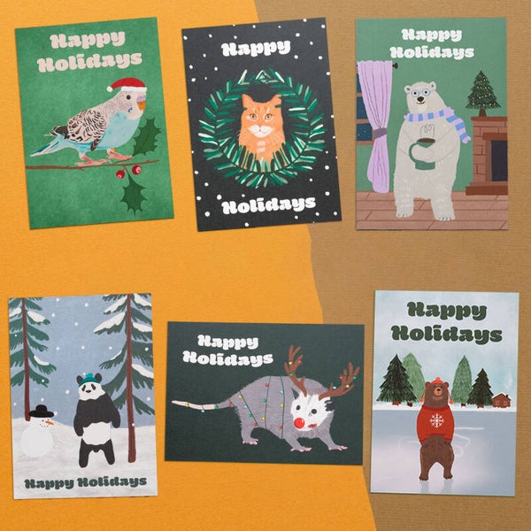 Kerstkaartenset: Dieren (Kelly)