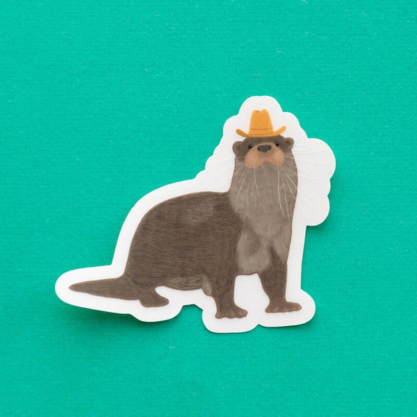 Vinyl sticker: Otis de otter transparant