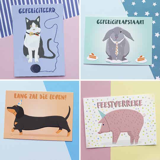 Kaartenset: Verjaardagskaarten