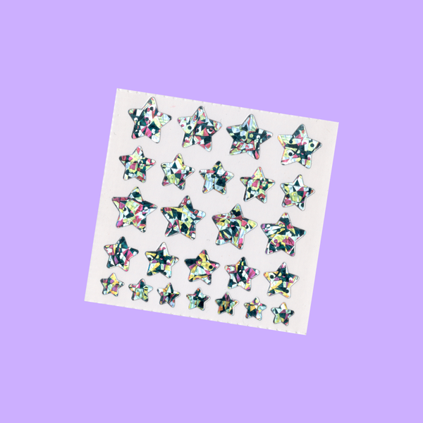 Stickermagic - Prismatic Silver Stars