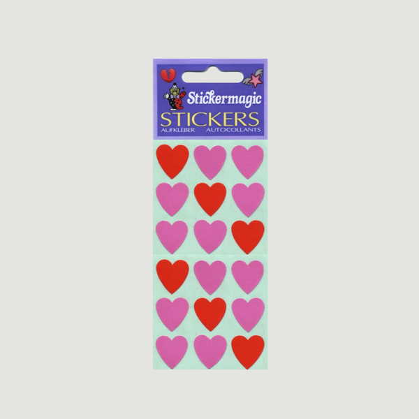Stickermagic - Paper Pink and Red Hearts