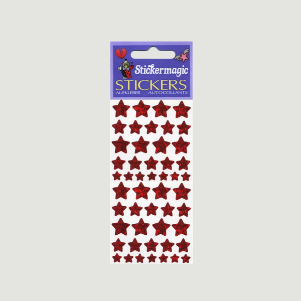 Stickermagic - Prismatic Red Stars
