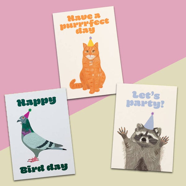 Kaartenset: Verjaardagsdieren