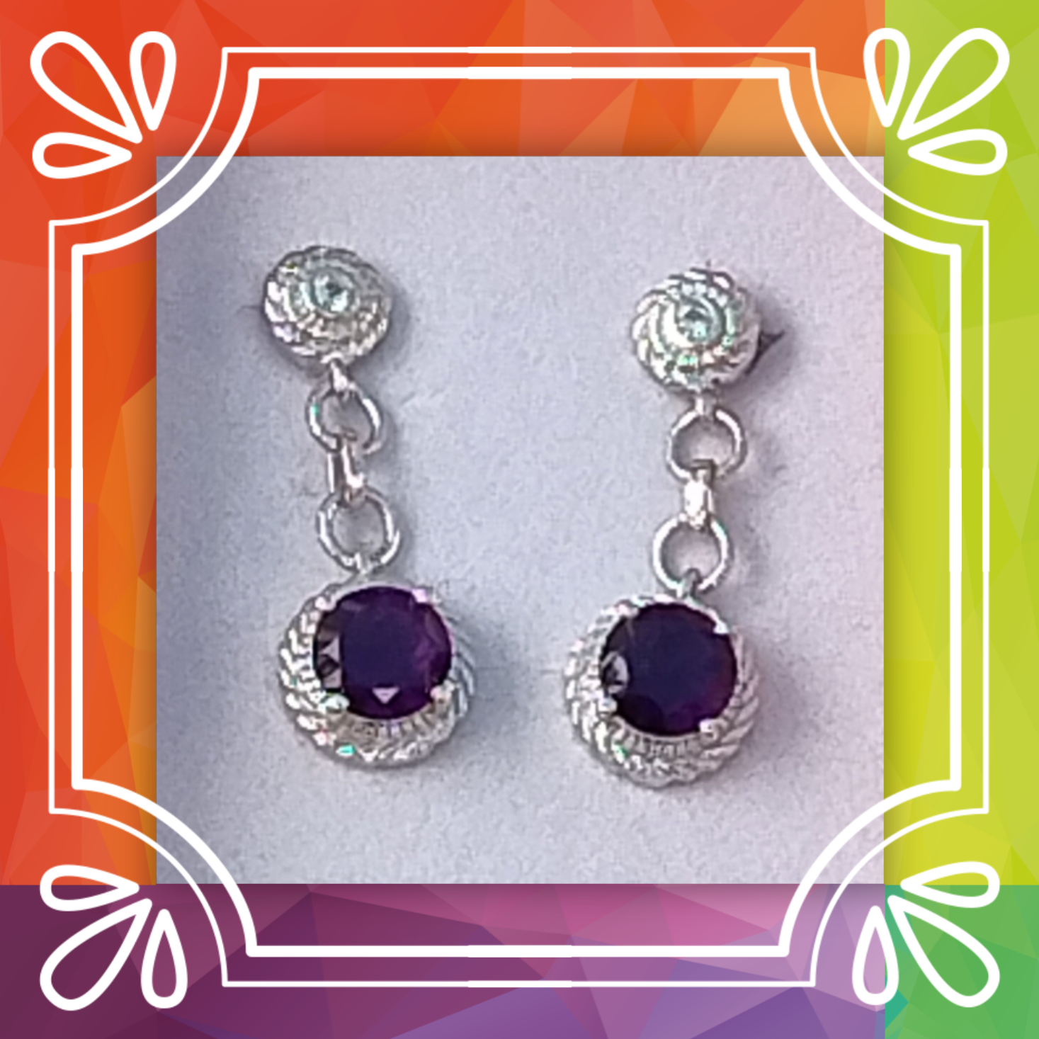 Amethyst Chainlink Earrings