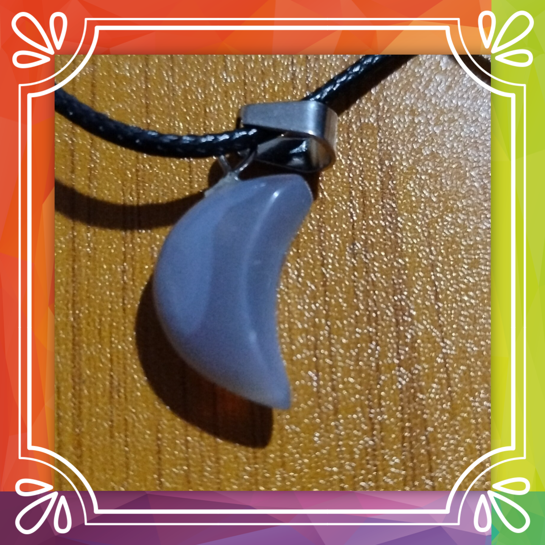 Cresent Moon Thong Necklace