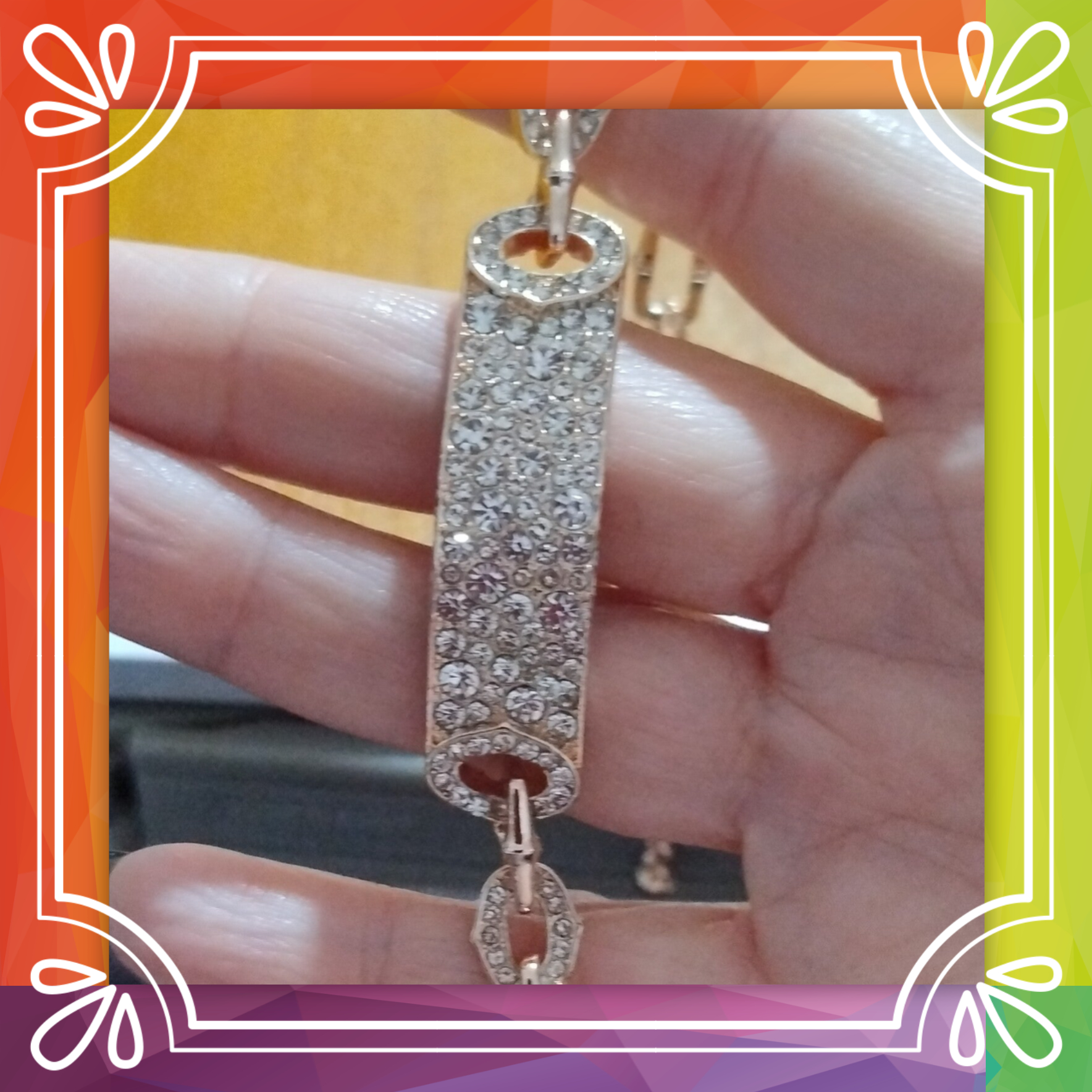 Austrian Crystal Dogtag Bracelet