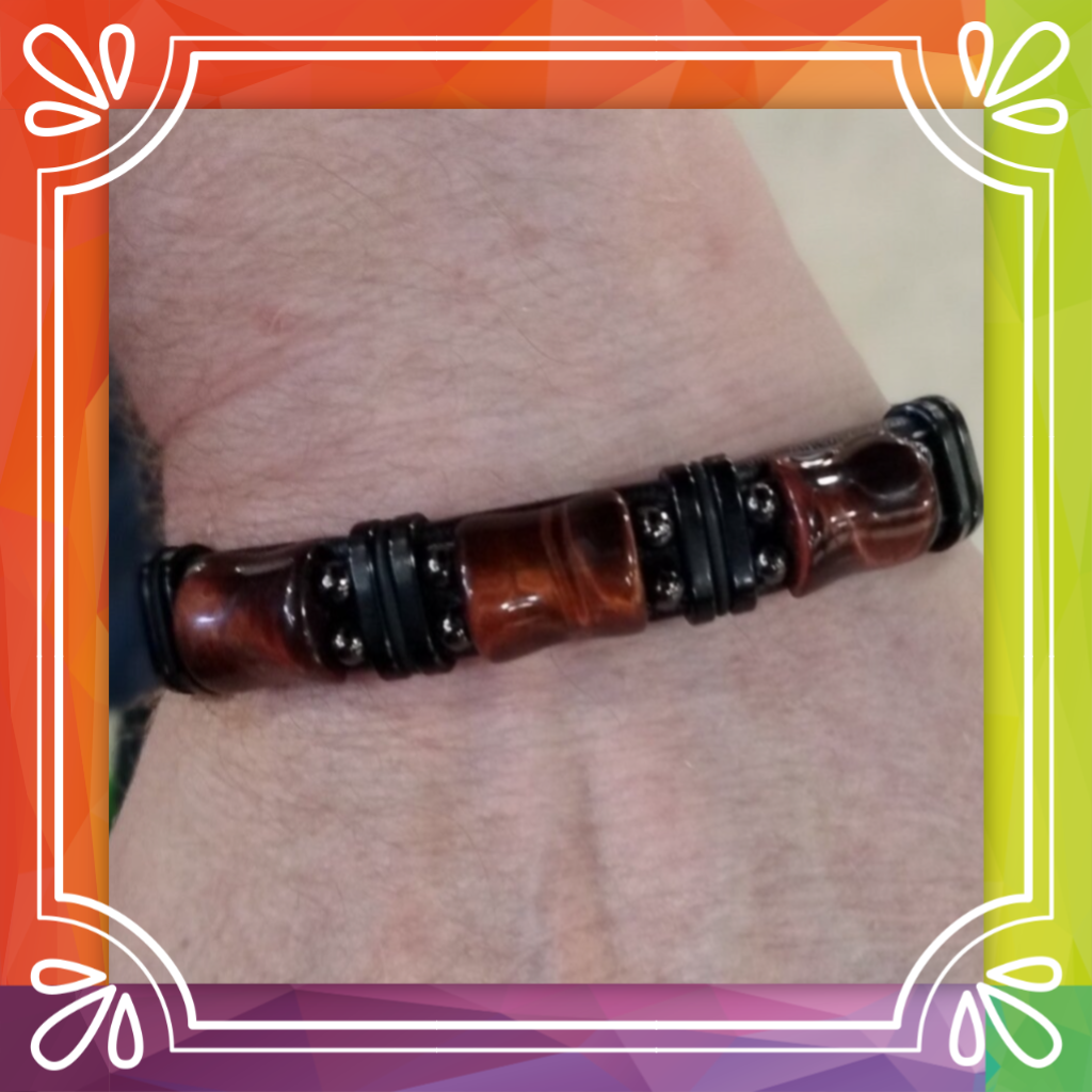 Leather Tigers Eye Bracelet