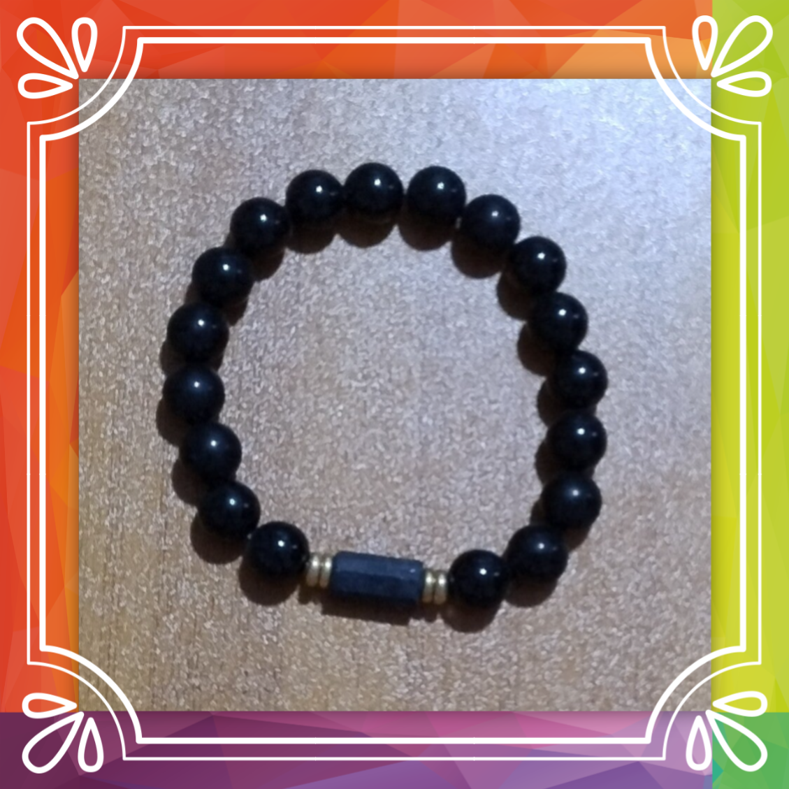 Mens Black Obsidian Bracelet