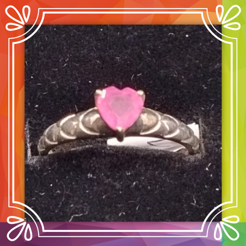Pink Sapphire Heart Ring.
