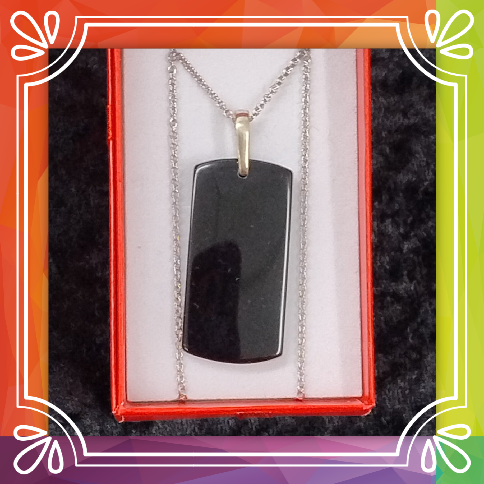Onyx Dogtag Necklace