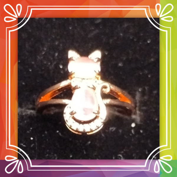 Rose Quartz Cat Ring