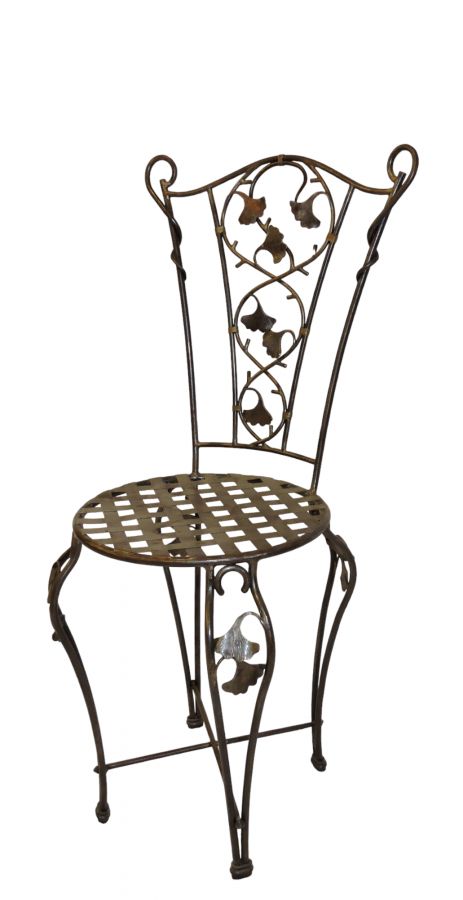 chaise en fer forgé avec assise ronde