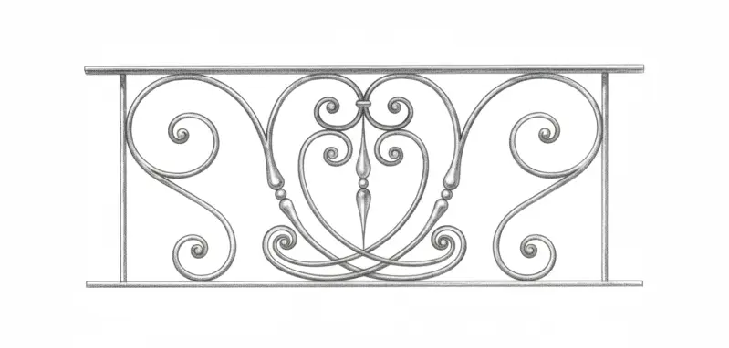 Garde-corps de fenêtre forgé main – ferronnerie d’art française