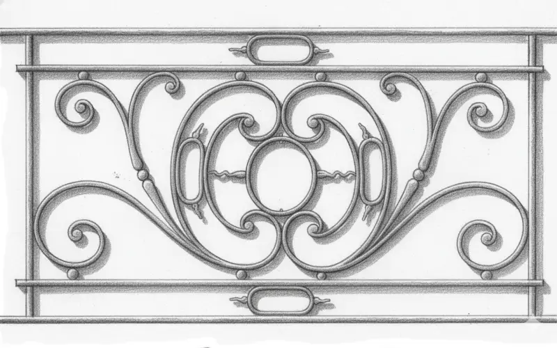 Garde-corps d’artisan ferronnier – style Louis XIV