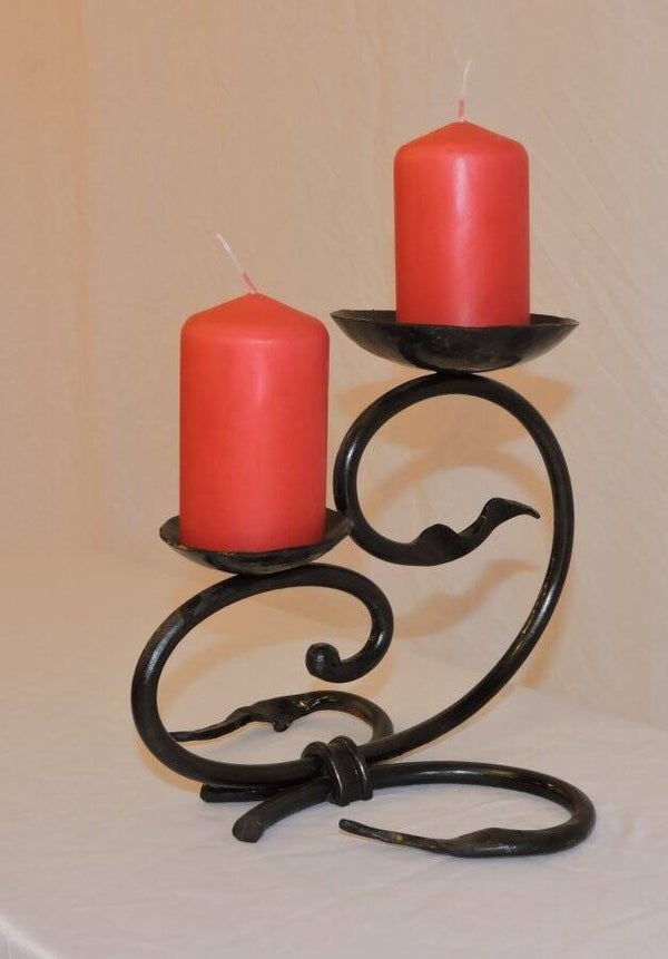 Belle Vous Bougeoir Mural Fer Noir Lot De 2 - Applique Murale 35.2cm Avec 3 Supports Bougies