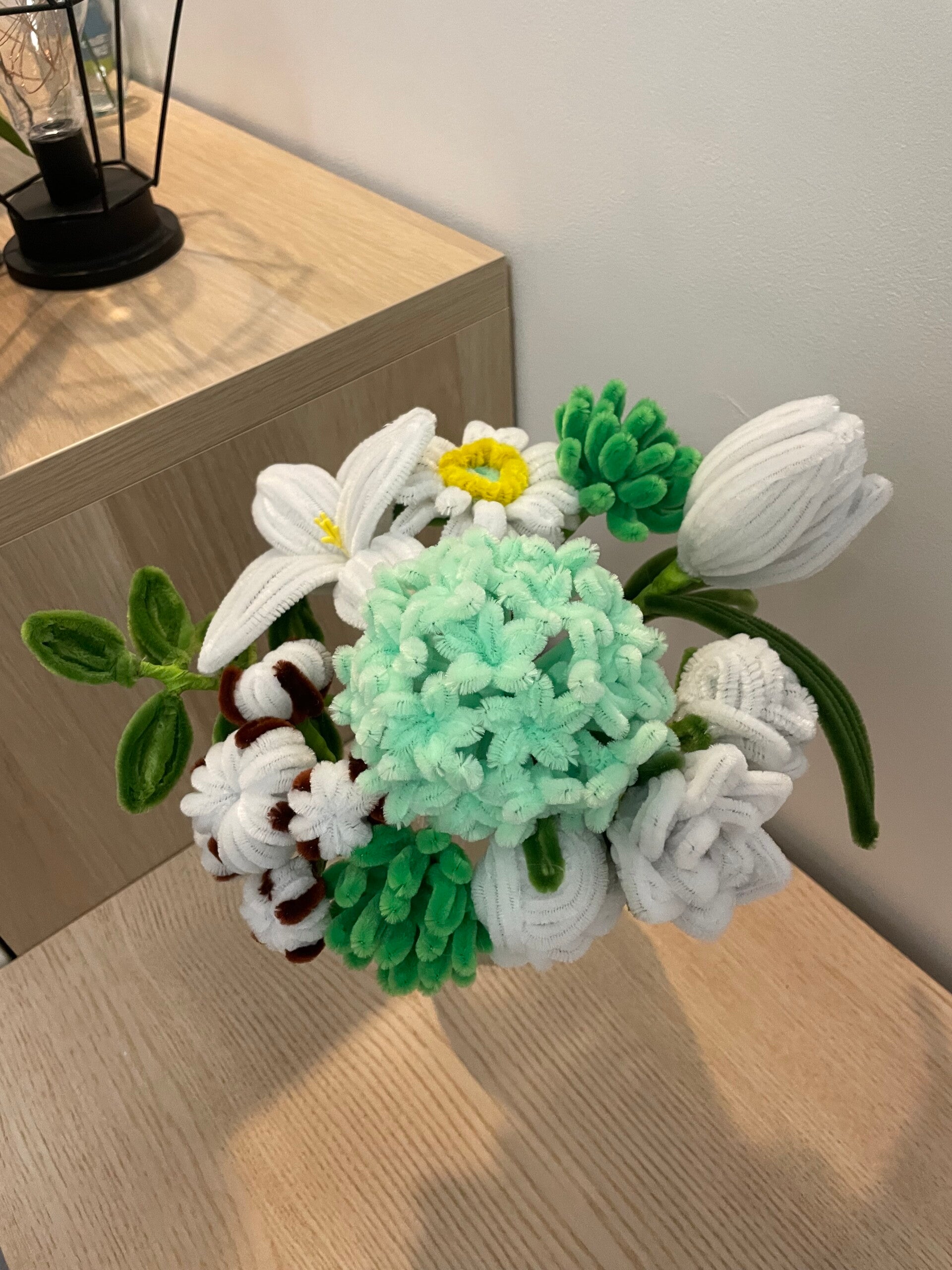 Bouquet vert et blanc « Hortensia »