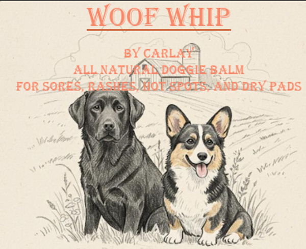 WOOF WHIP 100% ALL NATURAL DOGGIE TALLOW BALM! 6oz.