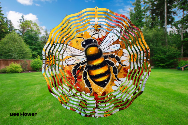 Bee/Flower Wind Spinner 8"