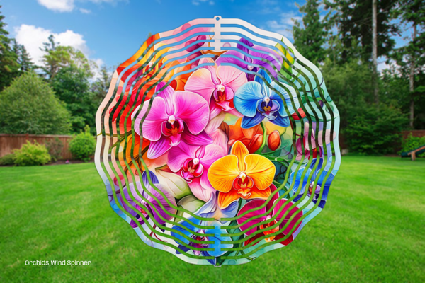 Orchids Wind Spinner - 8"