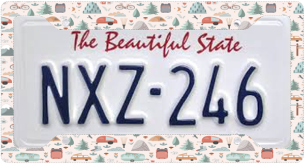 License Plate Frame, RV Motif - 12"x6 1/4"