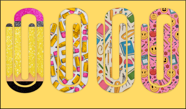 Jumbo Clips, School Theme - Set of 4