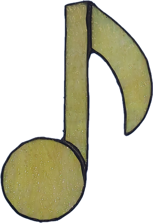 Music Note Stained Glass Suncatcher - approx 6"x3"