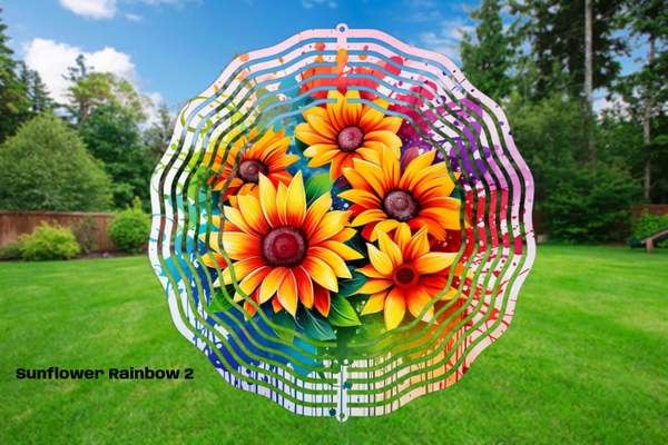 Sunflower Rainbow Wind Spinner 8"