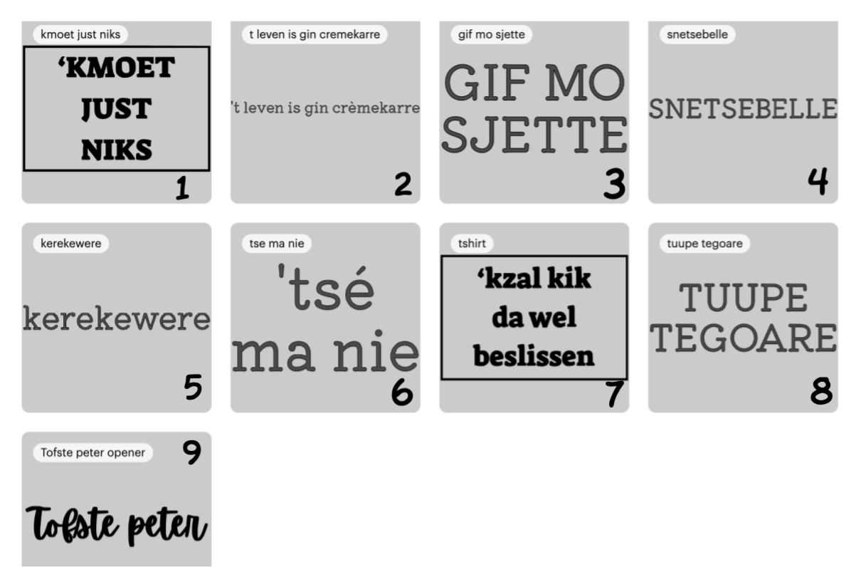 Ontwerp tekst borstzakje