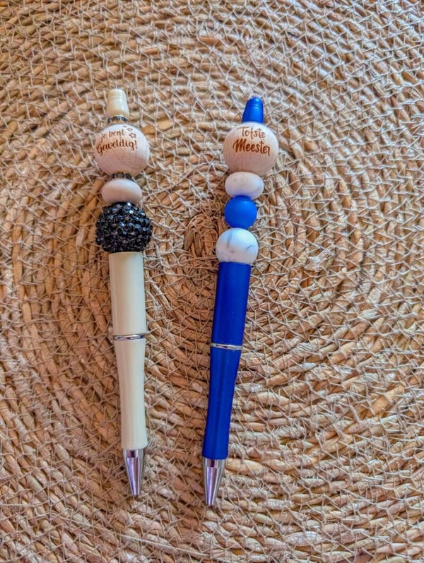 Balpen met houten kraal