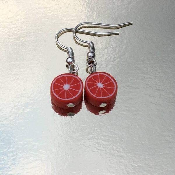 Pompelmoes oorbellen rood