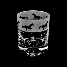 Galloping Horses Whisky Glass