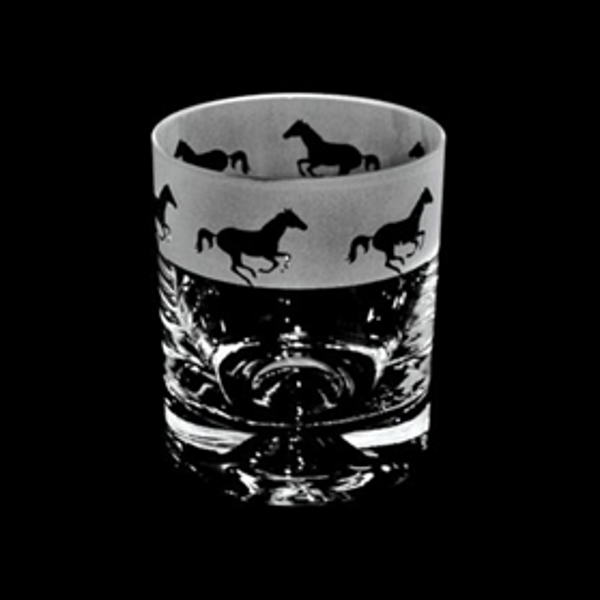Galloping Horses Whisky Glass