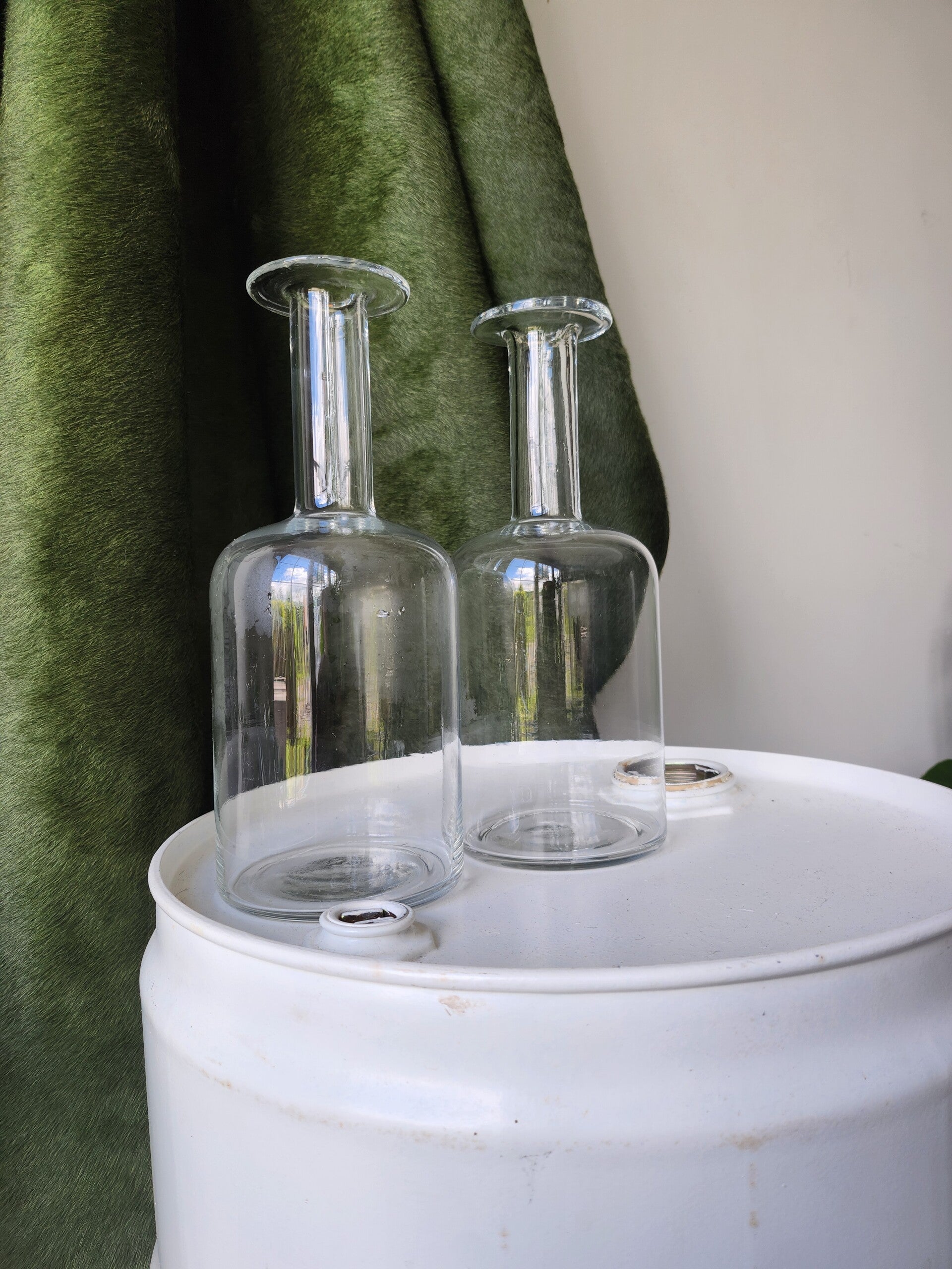 Glazen flessen decoratie