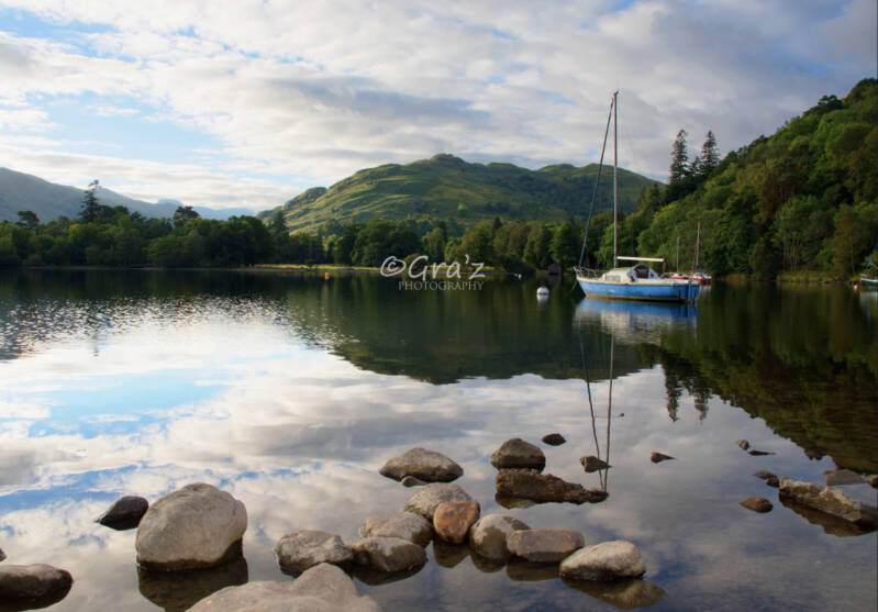 Sailing boat on Ullswater, Lake district