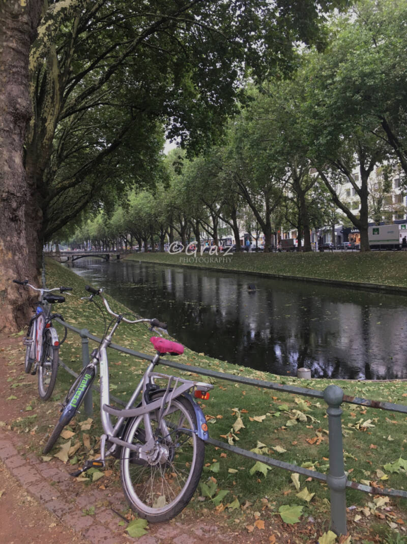 Bicycles in downtown Dusseldorf