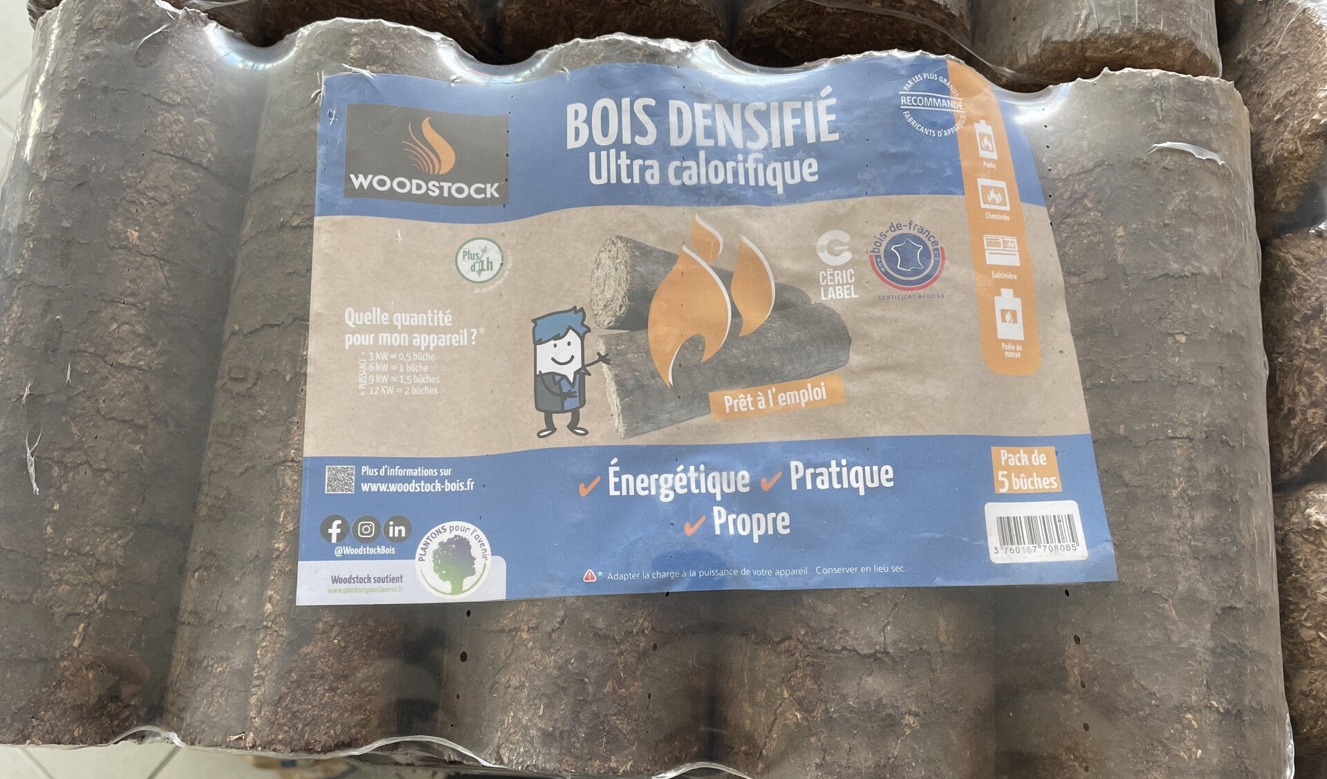 Buches densifées Woodstock Pack de 5