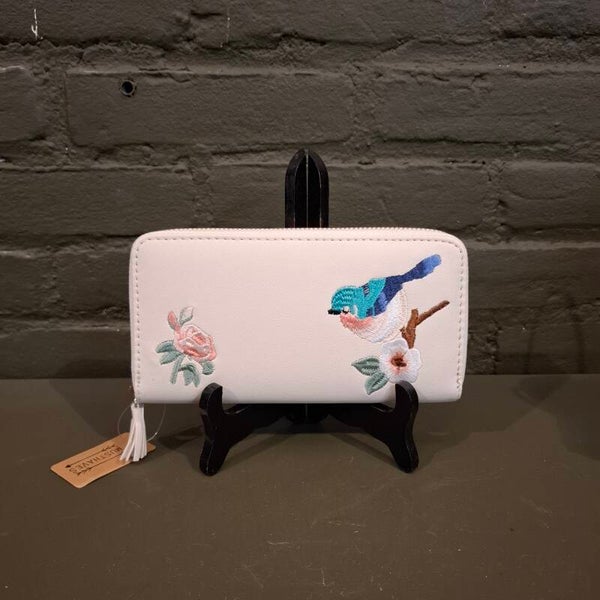 Grote portemonnee met borduursel