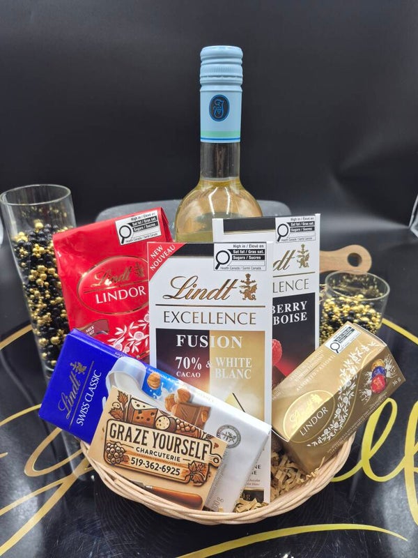 Chocolate & Non-Alcoholic Wine Gift Basket 🍫🍷