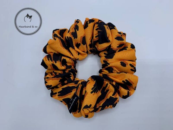 Haarband & zo, Scrunchie in dierenprint, oranje (art.nr. 112-04)