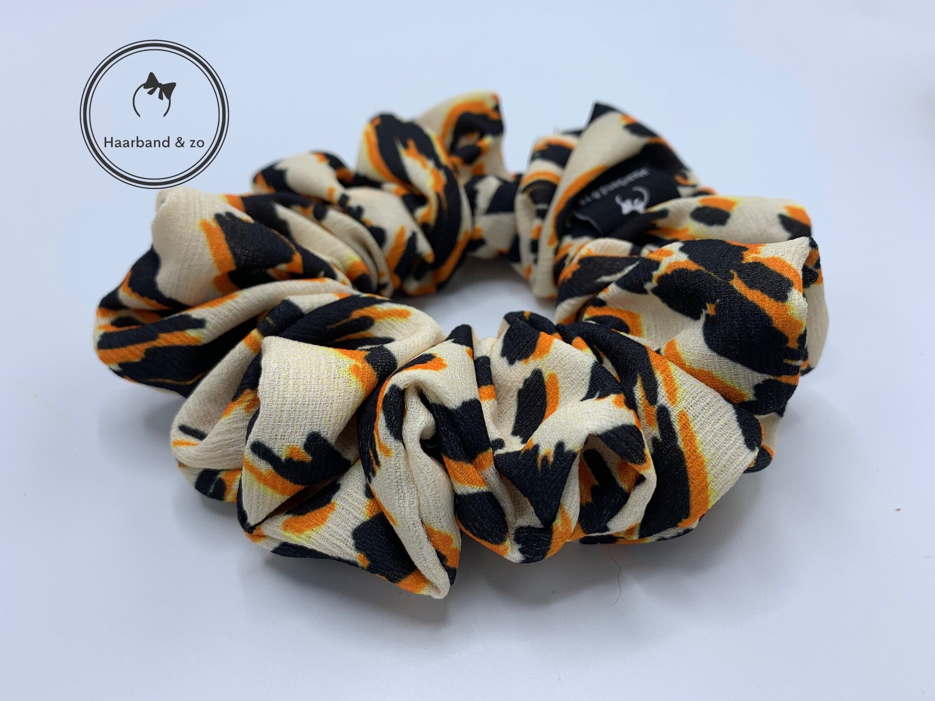 Haarband & zo, Scrunchie in dierenprint, creme kleurig (art.nr. 112-06)