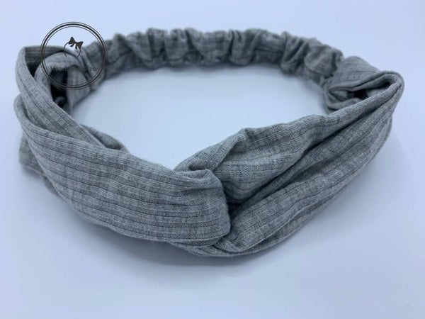 Fijne elastische haarband met twist, grijs (art.nr. 123-02)