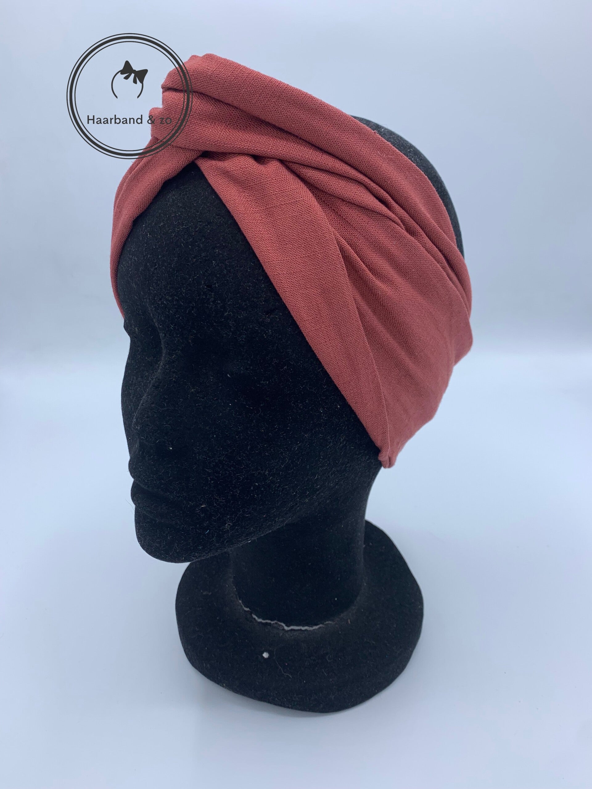 Haarband & zo, Haarband met ijzerdraad in linnen, terracotta art.nr. 124-06)